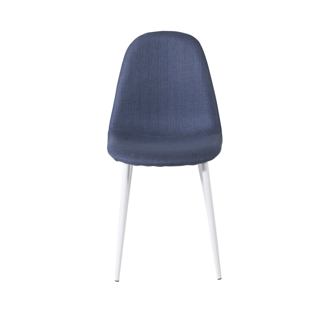 VENTURE DESIGN Polar spisebordsstol blå polyester og hvid metal
