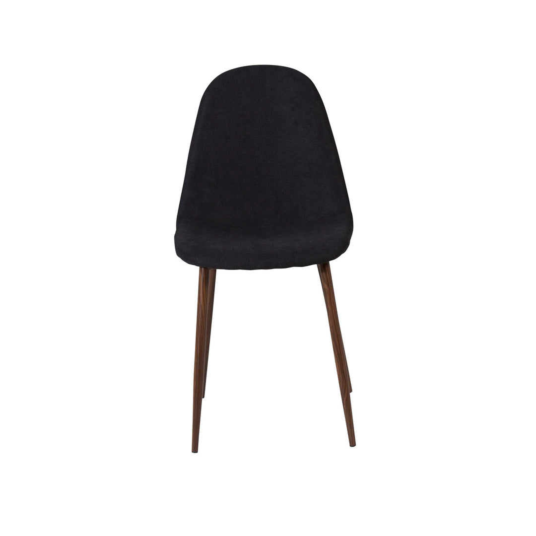 VENTURE DESIGN Polar spisebordsstol sort polyester og valnødfolie metal