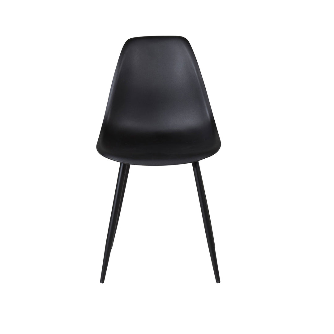 Produktbillede af VENTURE DESIGN Polar Plastic spisebordsstol sort plastik og sort metal i premium kvalitet