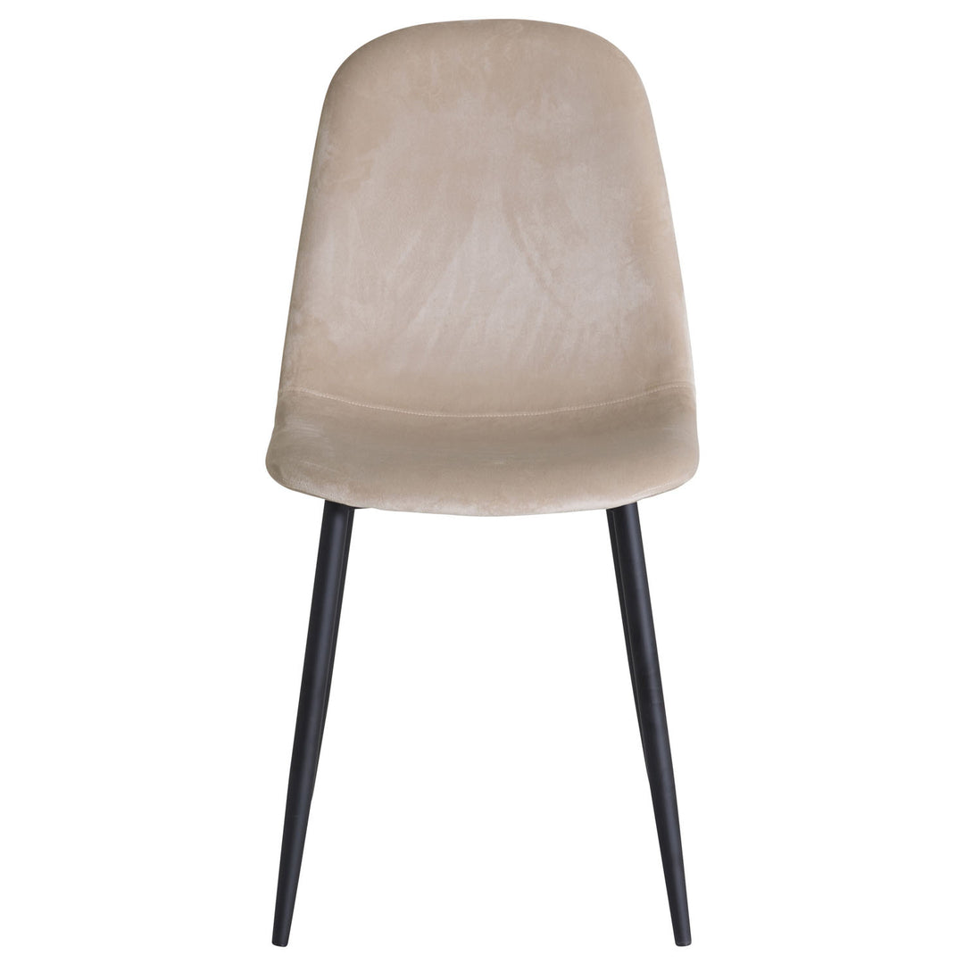 VENTURE DESIGN Polar spisebordsstol beige velour og sort metal