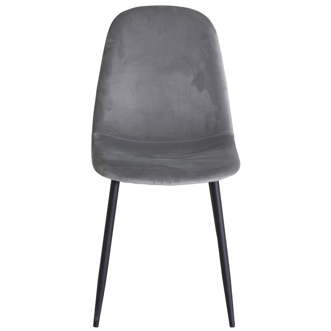 Produktbillede af VENTURE DESIGN Polar spisebordsstol grå velour og sort metal i premium kvalitet
