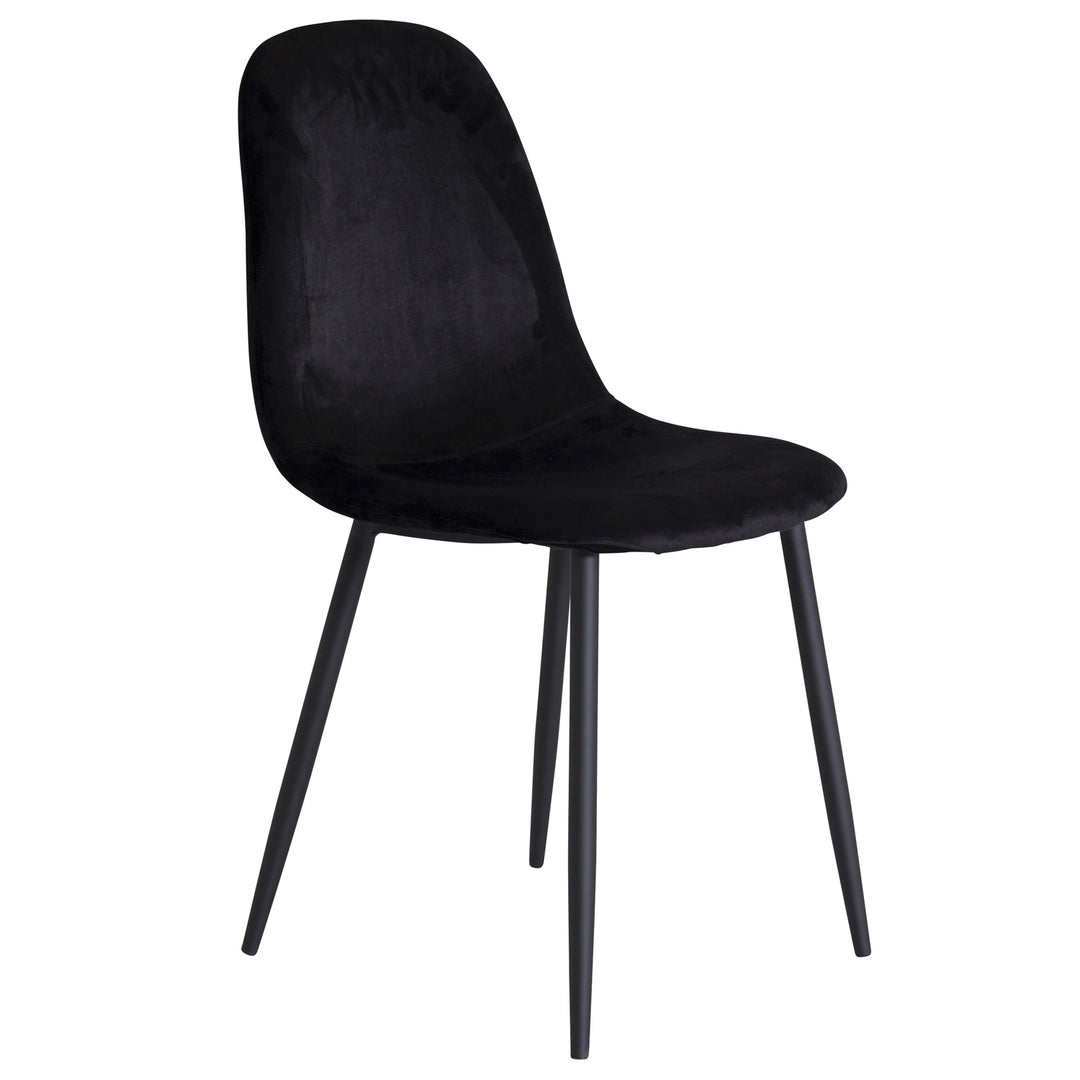 VENTURE DESIGN Polar spisebordsstol sort velour og sort metal