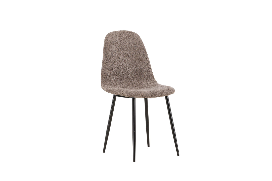 VENTURE DESIGN Polar spisebordsstol grå bouclé stof og sort stål