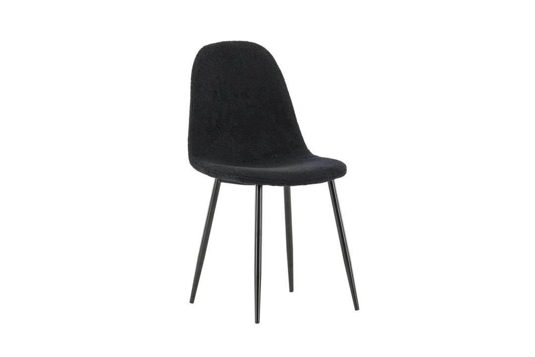 VENTURE DESIGN Polar spisebordsstol sort polyester bamsestof og sort stål