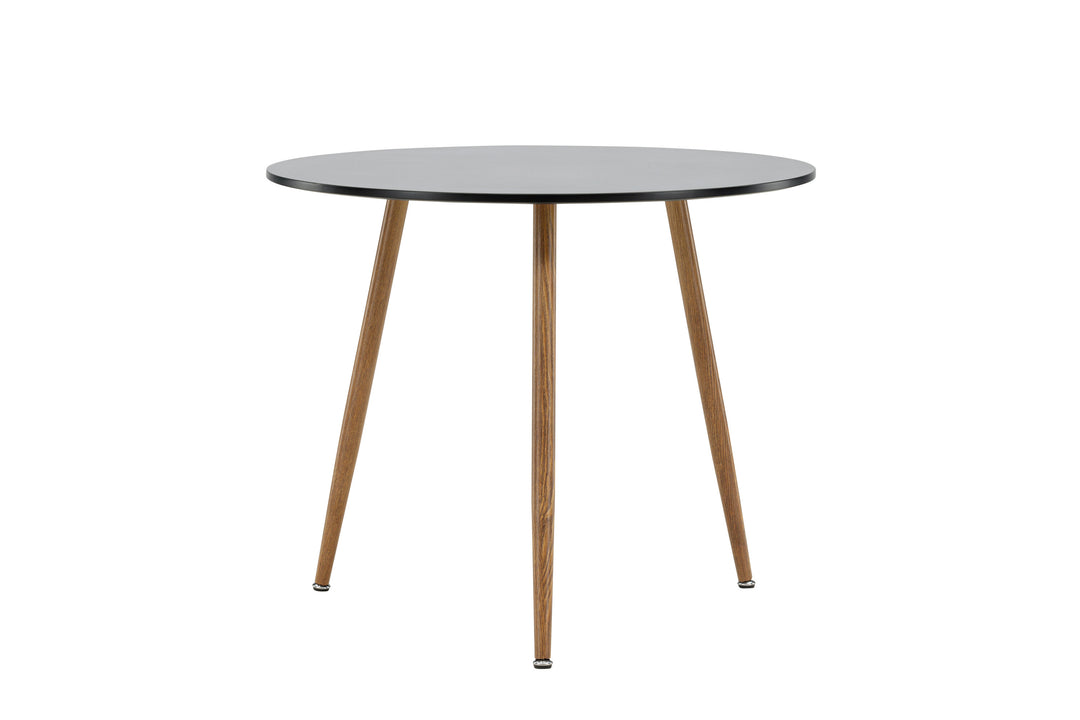 VENTURE DESIGN Polar spisebord rund sort MDF og stål med egetræslook Ø90