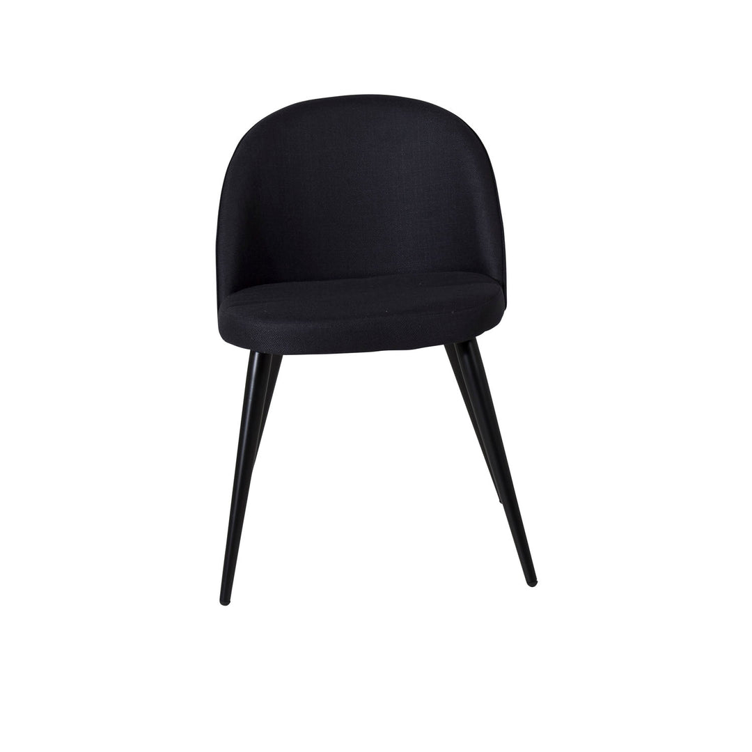 VENTURE DESIGN Velvet spisebordsstol sort polyester og sort metal