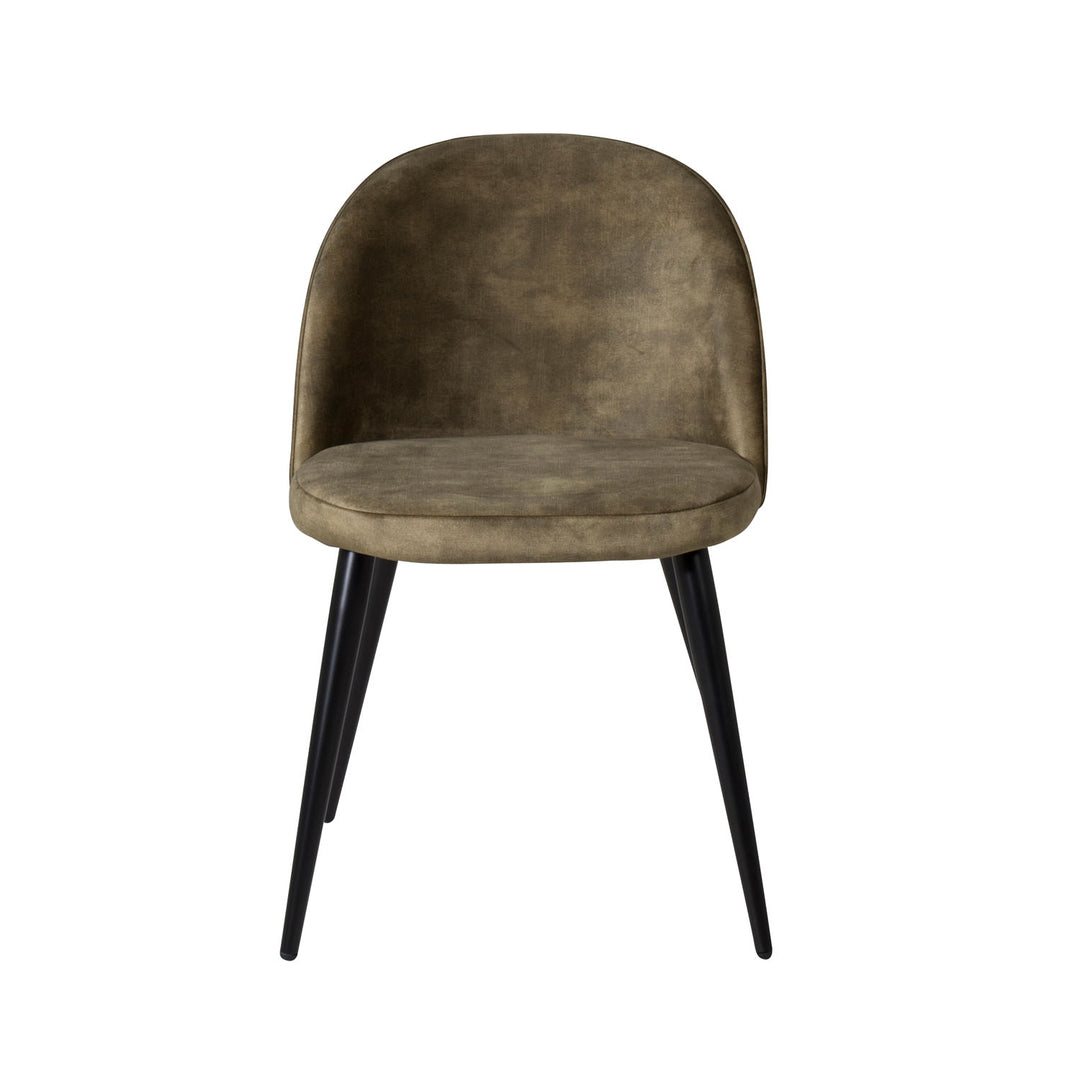 VENTURE DESIGN Velvet spisebordsstol grøn velour og sort metal