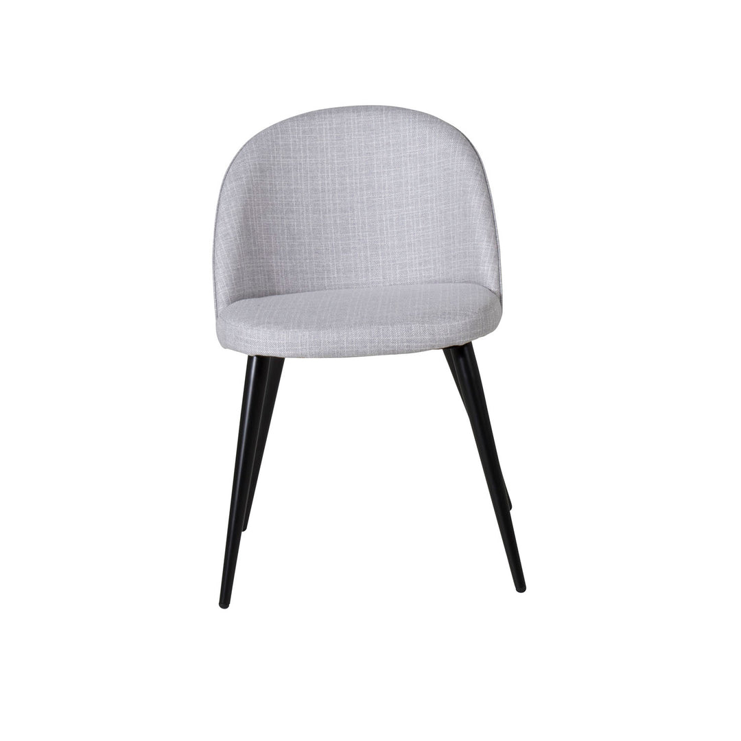VENTURE DESIGN Velvet spisebordsstol lysegrå polyester og sort metal