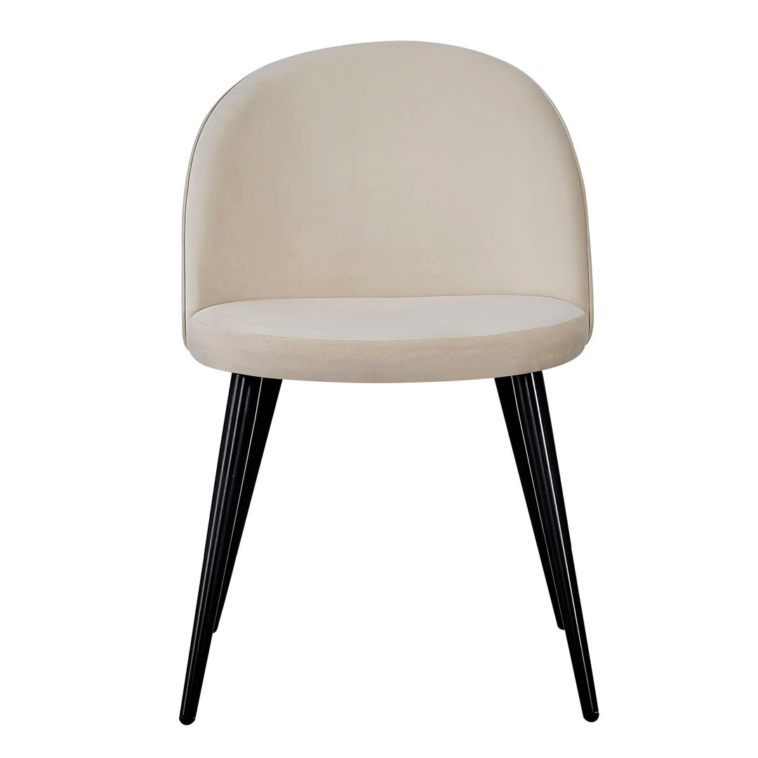 VENTURE DESIGN Velvet spisebordsstol m. armlæn creme velour og metal
