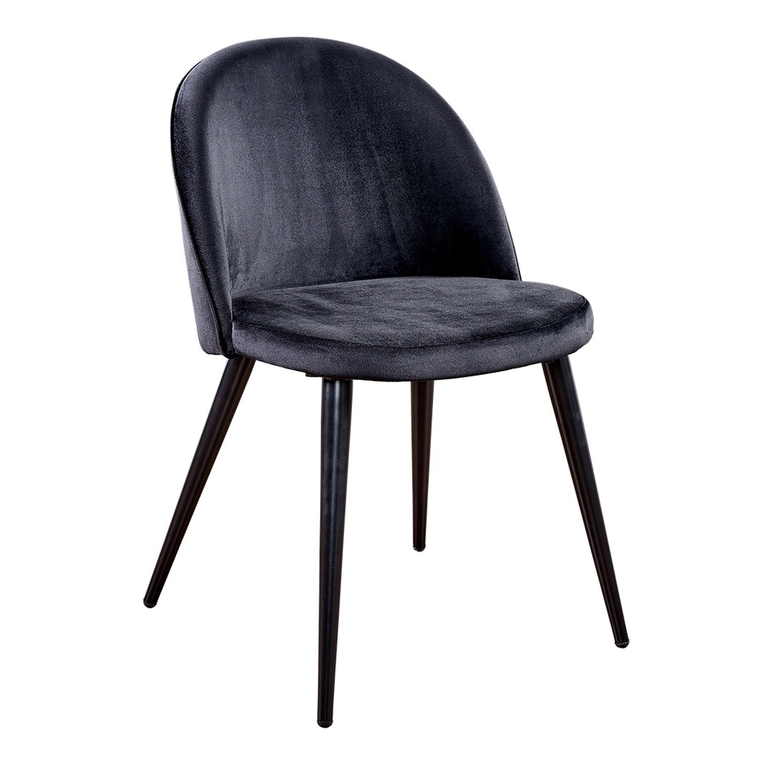 Produktbillede af VENTURE DESIGN Velvet spisebordsstol sort velour og sort metal i premium kvalitet