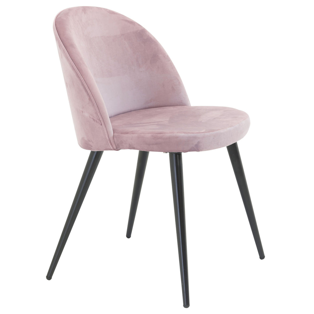 VENTURE DESIGN Velvet spisebordsstol dusty pink velour og metal