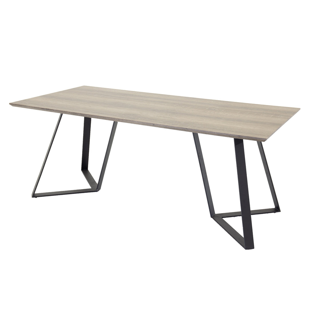 VENTURE DESIGN Marina spisebord grå papir MDF og sort metal 180x90