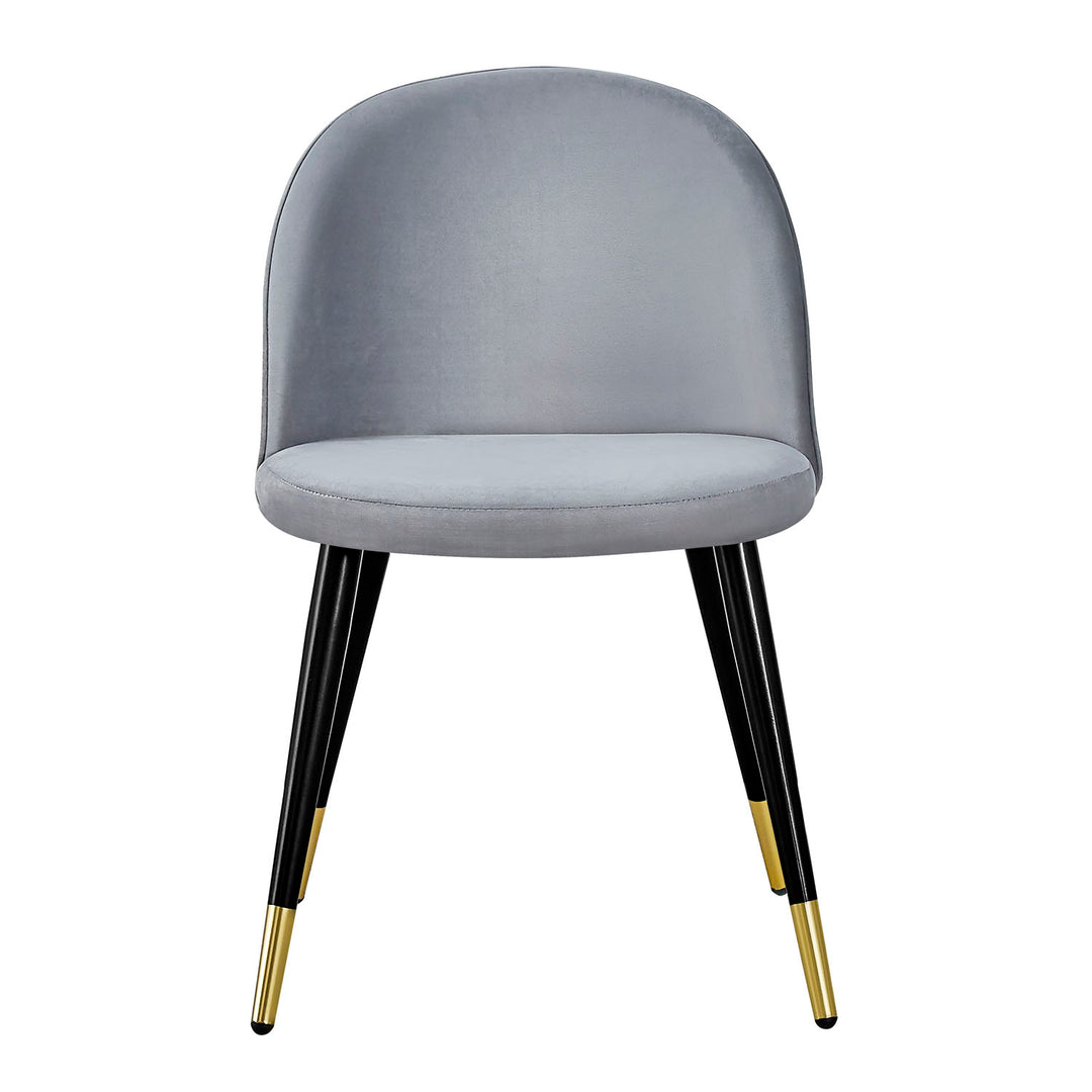 VENTURE DESIGN Velvet spisebordsstol m. armlæn grå velour og metal