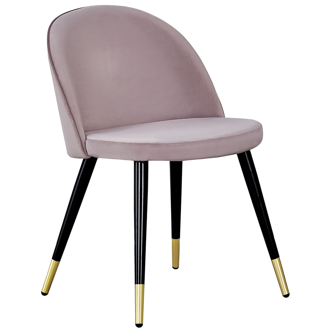 VENTURE DESIGN Velvet spisebordsstol m. armlæn gammelrosa velour og metal