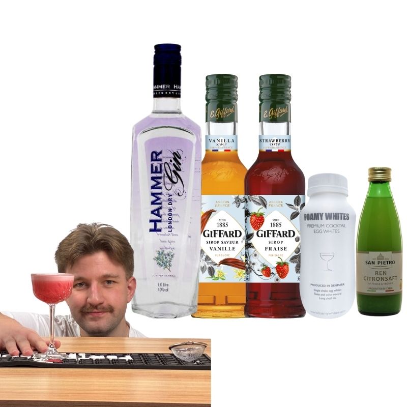 Produktbillede af Strawberry-vanilla Gin Sour Drinkspakke på tilbud i premium kvalitet