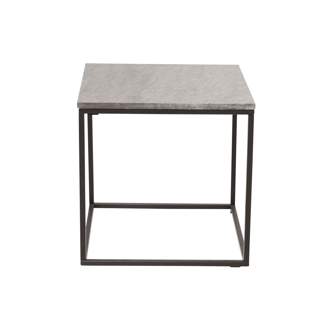 VENTURE DESIGN Estelle sidebord grå marmor og metal 50x50