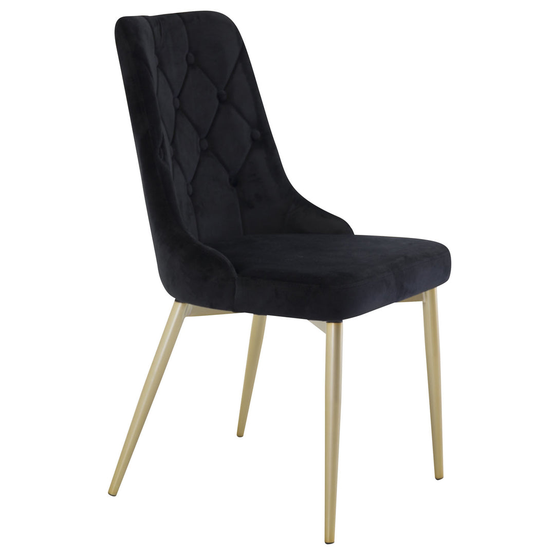 VENTURE DESIGN Velvet Deluxe spisebordsstol m. armlæn sort velour og metal