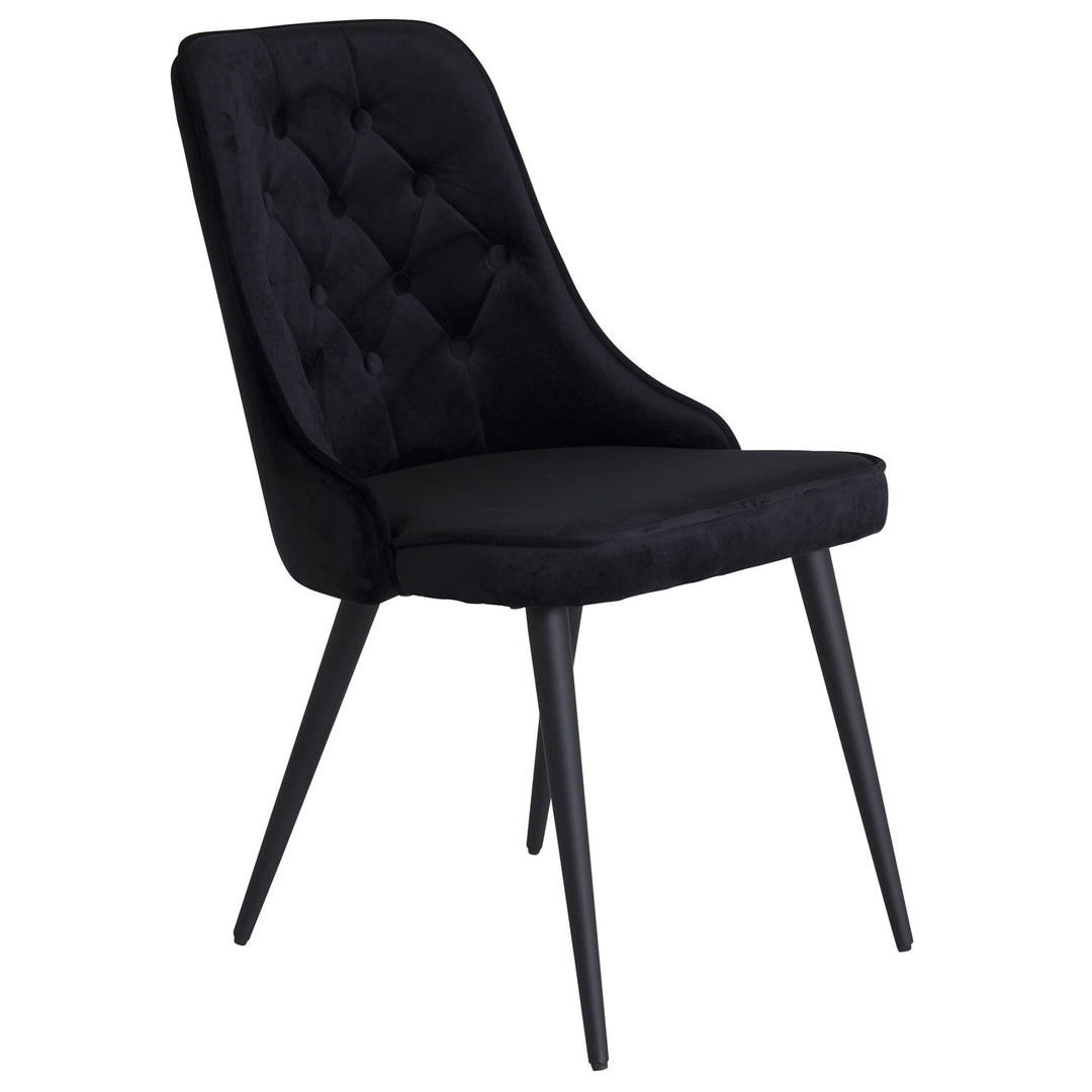 VENTURE DESIGN Velvet Deluxe spisebordsstol m. armlæn sort velour og sort metal