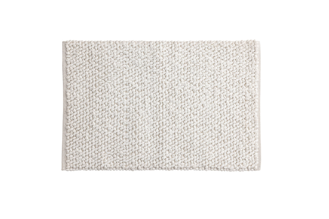 Produktbillede af VENTURE DESIGN Wilmer bademåtte rektangulær hvid polyester/bomuld 50x80 i premium kvalitet