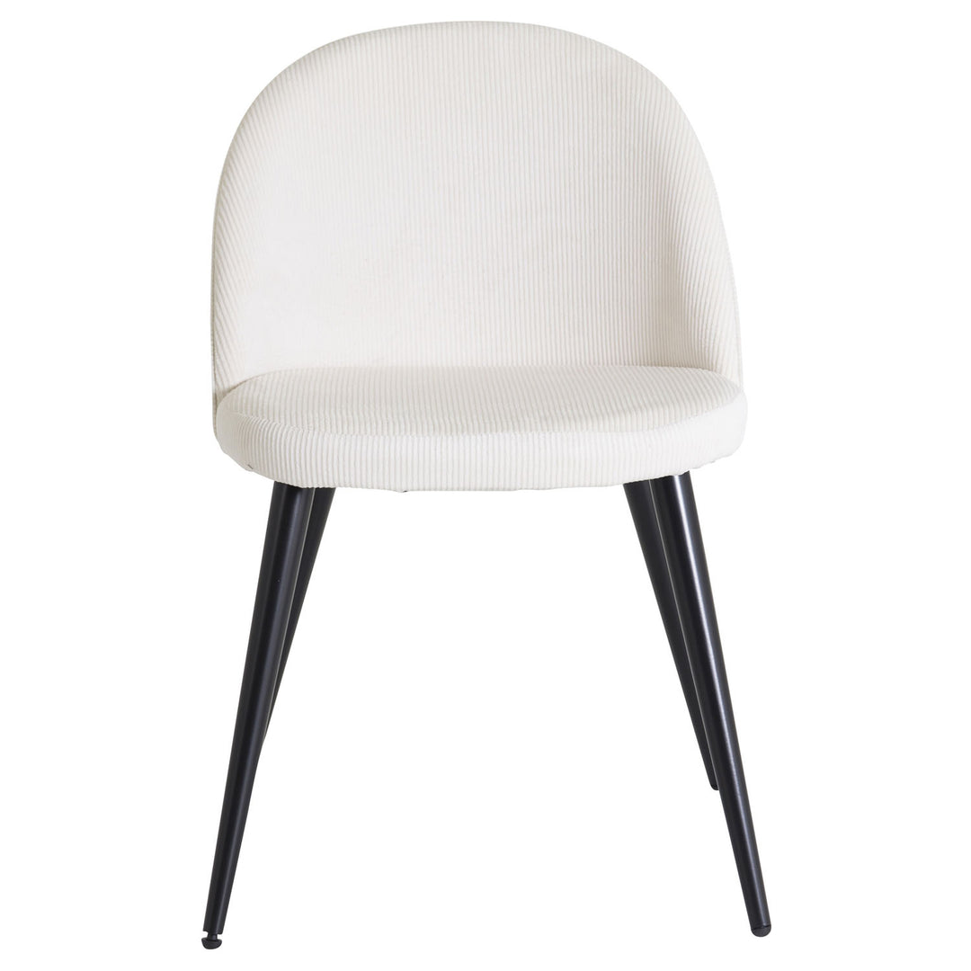 VENTURE DESIGN Velvet spisebordsstol m. armlæn beige fløjl og sort metal
