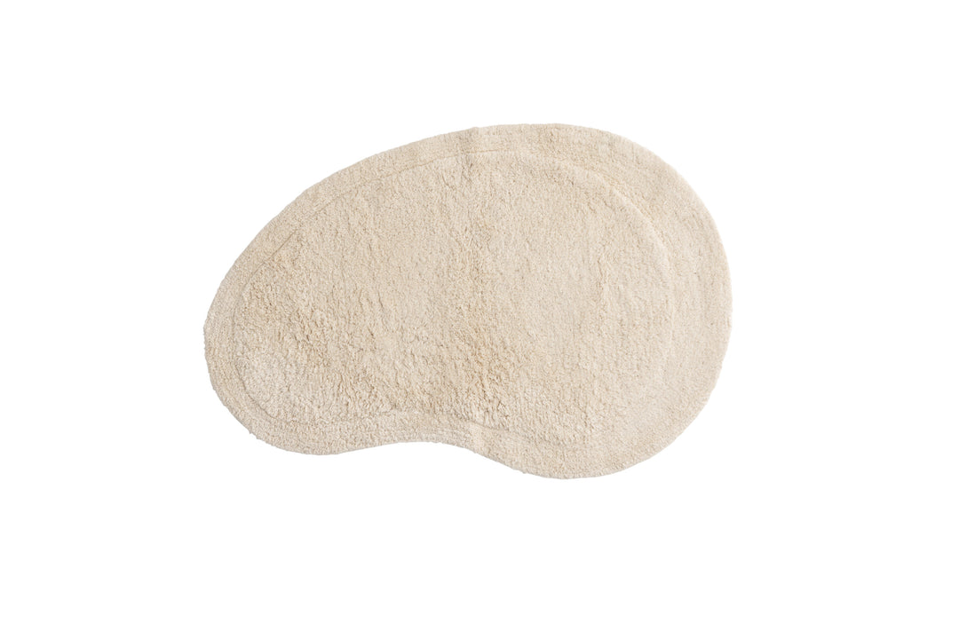 VENTURE DESIGN Elvis gulvtæppe oval offwhite bomuld m. stofunderlag 60x85
