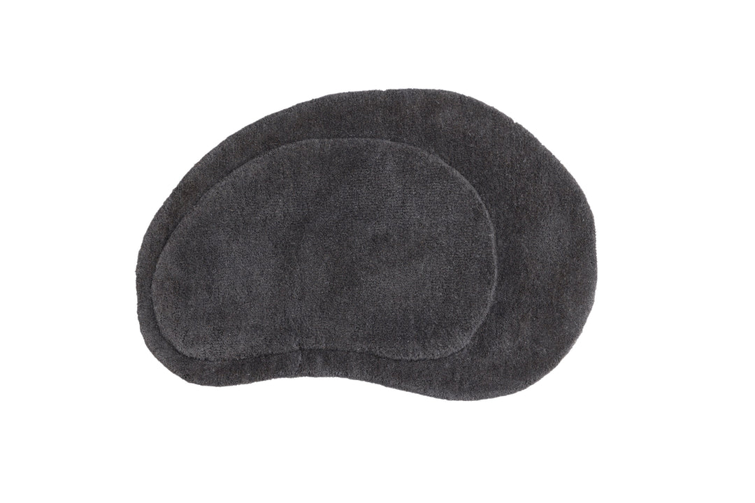 VENTURE DESIGN Sten gulvtæppe oval mørkegrå uld m. stofbagside 50x75