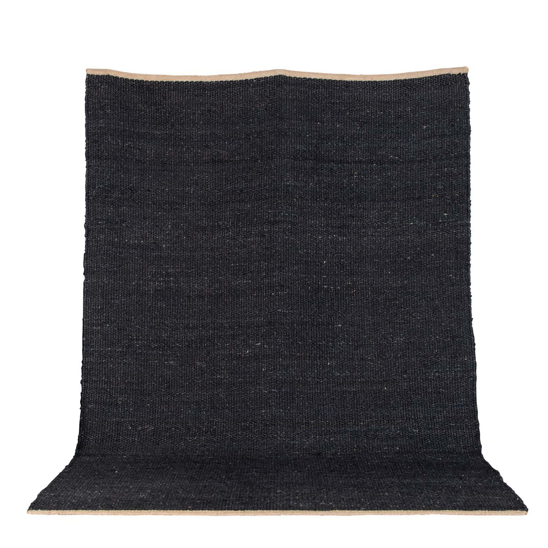 VENTURE DESIGN Kali gulvtæppe sort jute 170x240