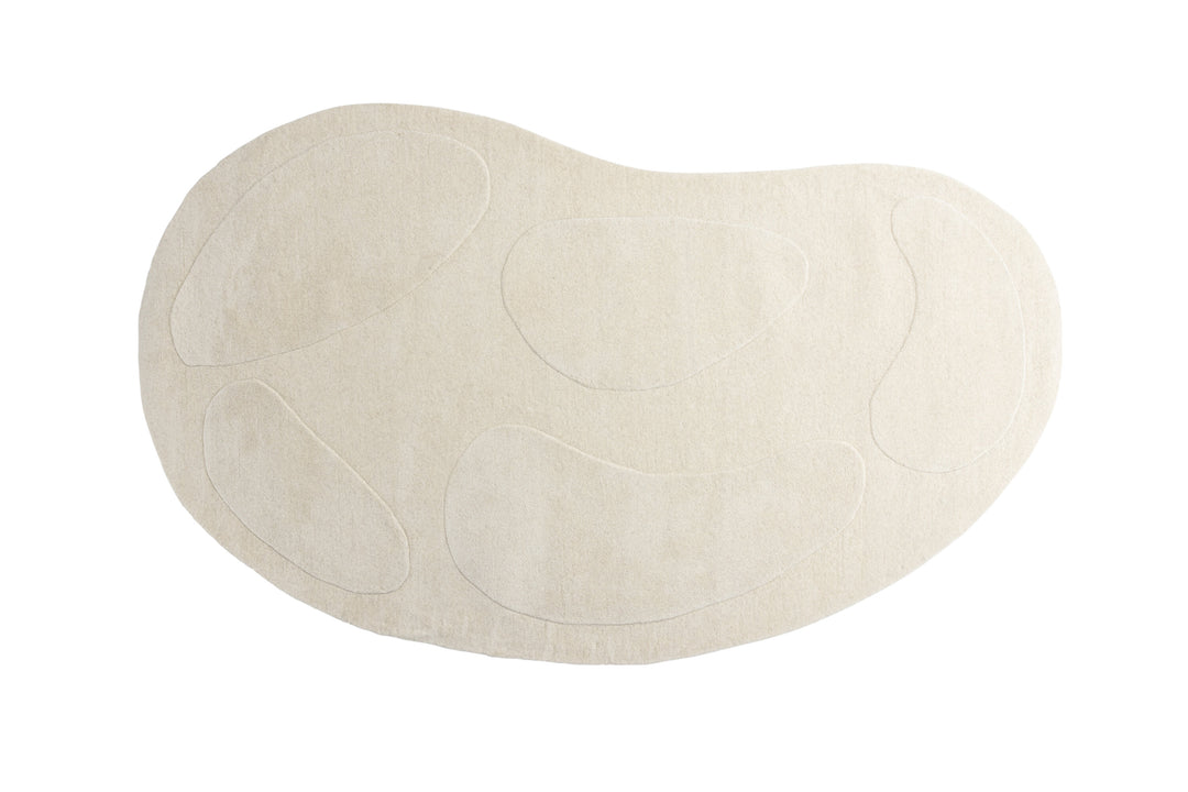 VENTURE DESIGN Enard gulvtæppe oval hvid uld m. stofbagside 290x175