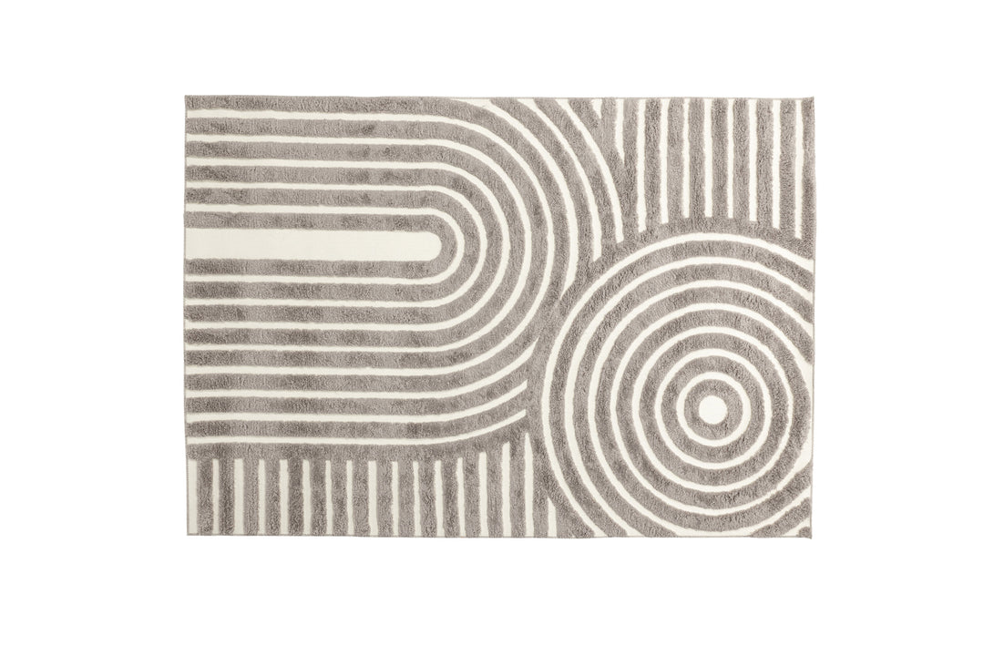 VENTURE DESIGN Nikita gulvtæppe rektangulær grå/hvid polyester 290x200