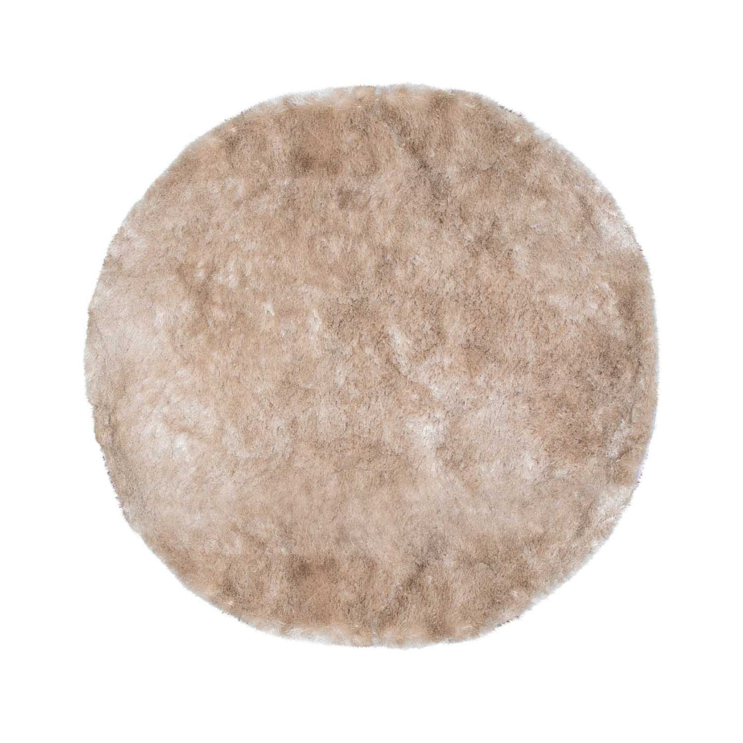 VENTURE DESIGN Shiva Shaggy gulvtæppe champagne polyester og bomuld Ø200
