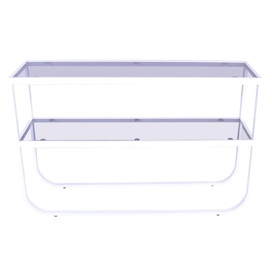 VENTURE DESIGN Rocker sidebord grå glas og hvid metal 110x30