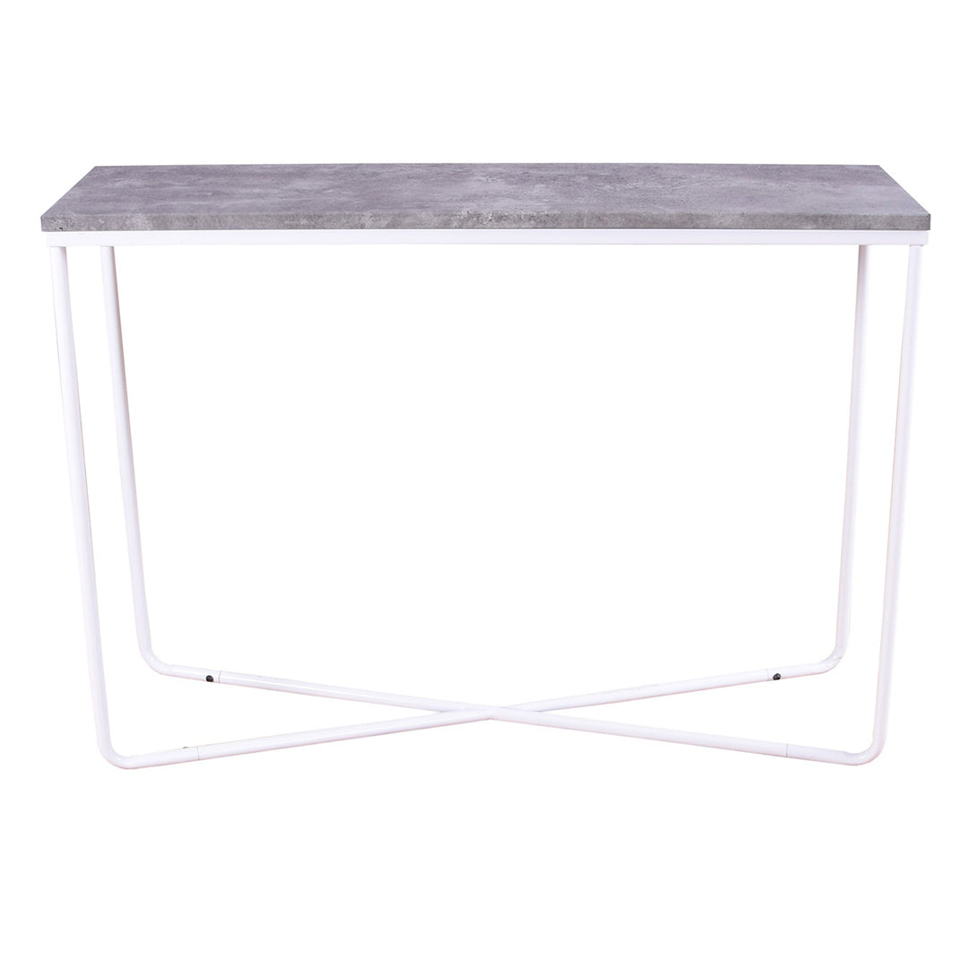 VENTURE DESIGN Palace sidebord grå cement og hvid metal 110x30