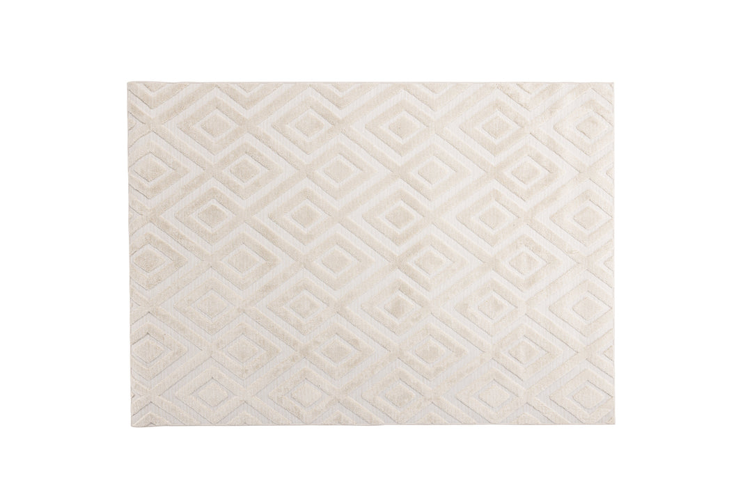 VENTURE DESIGN Pia gulvtæppe rektangulær hvid polyester 230x160