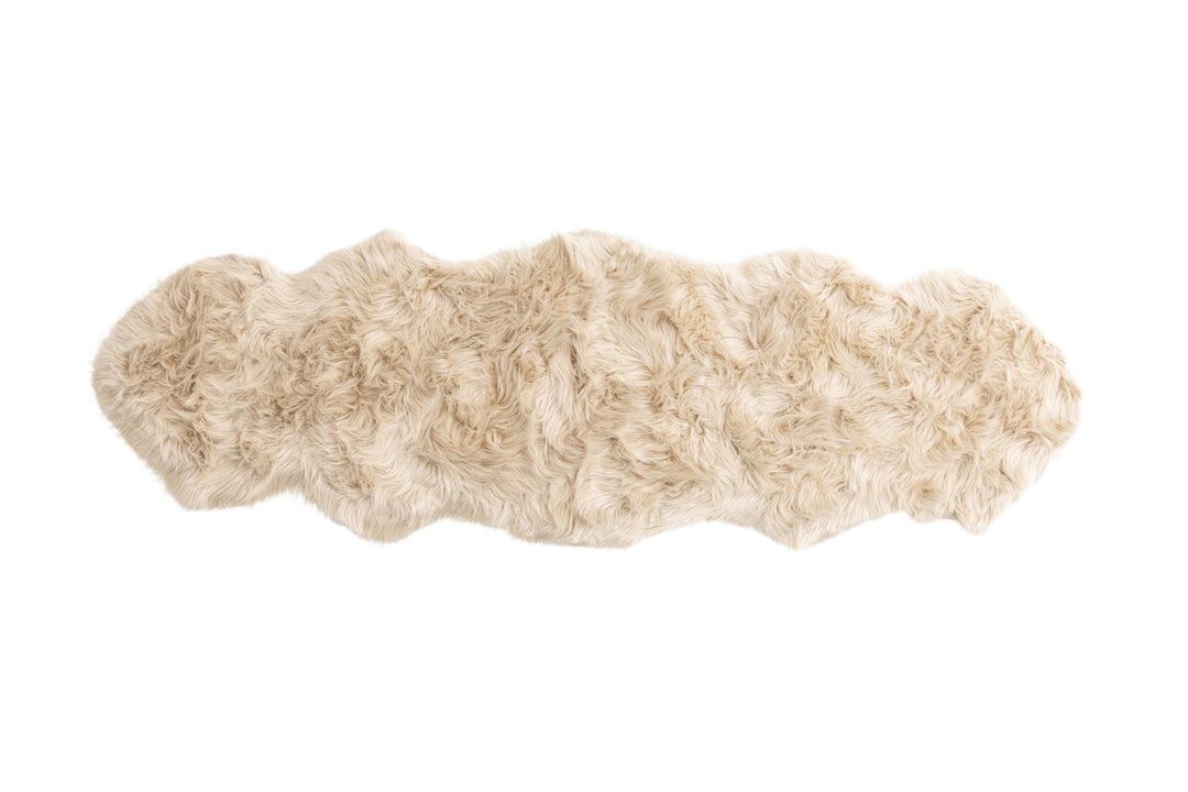 VENTURE DESIGN Katy skindtæppe rektangulær beige akryl falsk pels 180x55