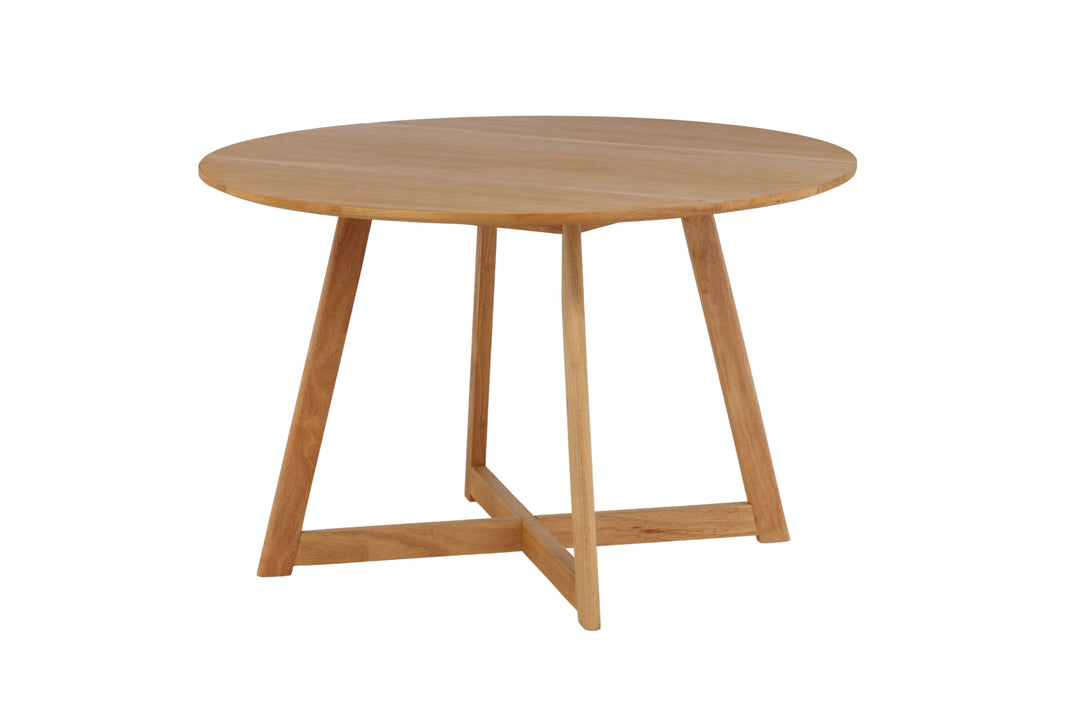VENTURE DESIGN Yakidon spisebord m. klap rund gummitræ/MDF med egetræslook Ø120