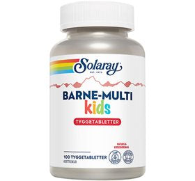Produktbillede af Solaray Barne-Multi tyggevit. børn 100 tab. på tilbud