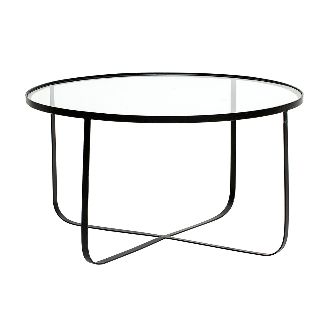 Produktbillede af BLOOMINGVILLE HARPER SOFABORD GLAS SORT 80 i premium kvalitet