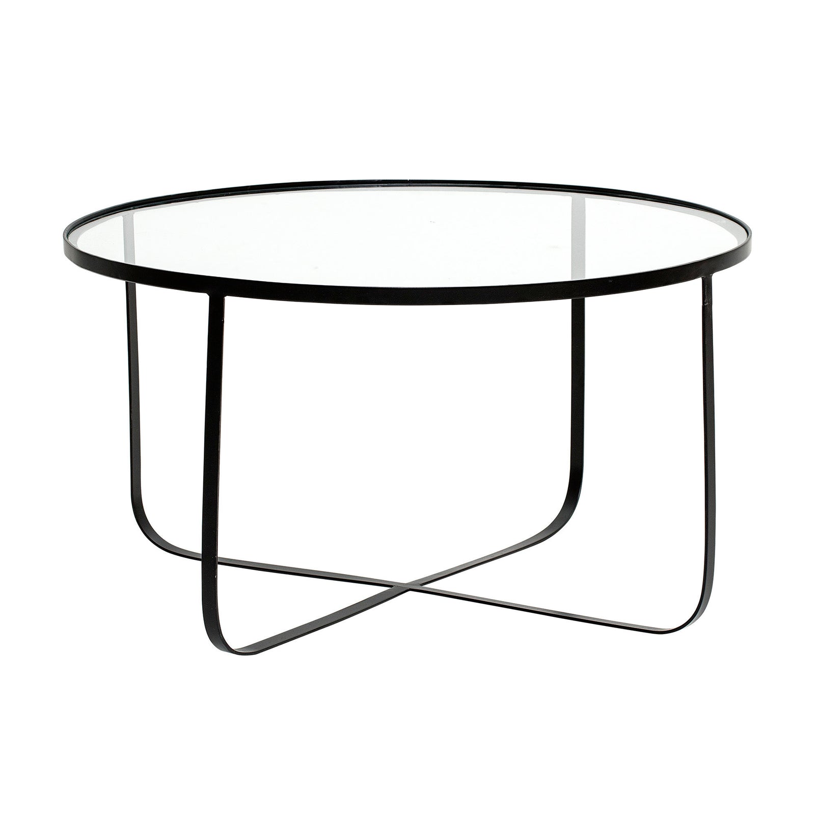 Produktbillede af BLOOMINGVILLE HARPER SOFABORD GLAS SORT 80 i premium kvalitet
