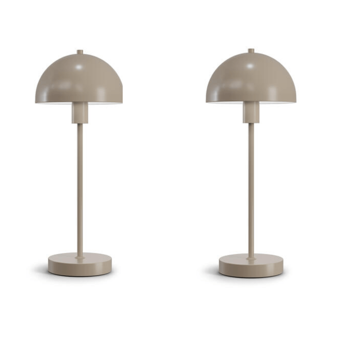 Produktbillede af Vienda 2 stk grå Bordlampe Herstal i premium kvalitet