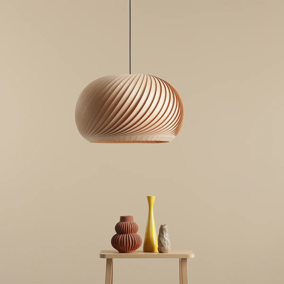 Produktbillede af Nightfall Pendel i bøgetræ diameter 45 cm. på tilbud i høj kvalitet