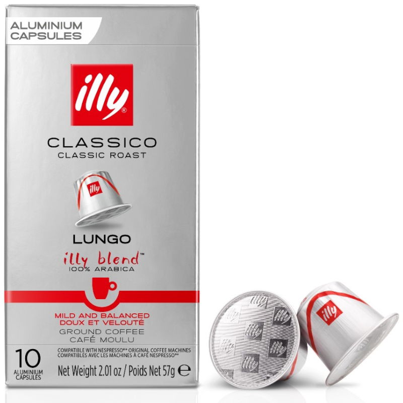 Produktbillede af Illy Nespresso Classico Lungo Kapsler 10 Stk. på tilbud – premium kvalitet og detaljer