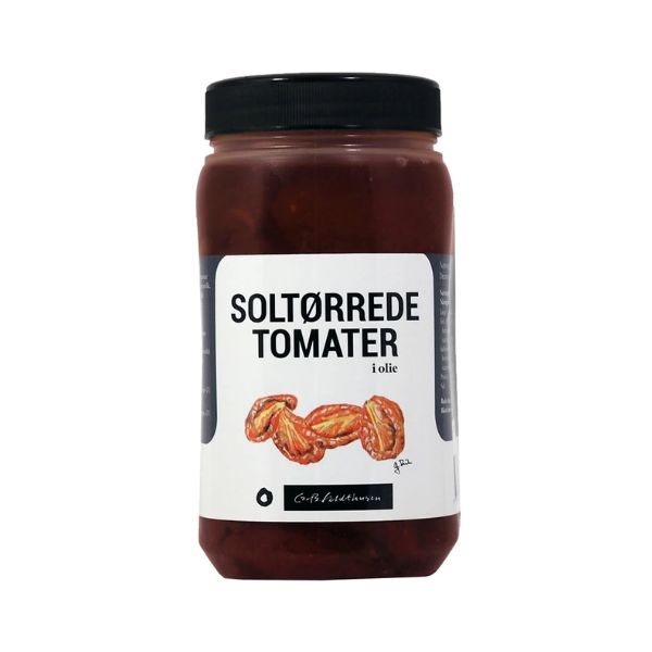 Produktbillede af Soltørrede Tomater i Olie Feldthusen 1,1kg på tilbud i premium kvalitet