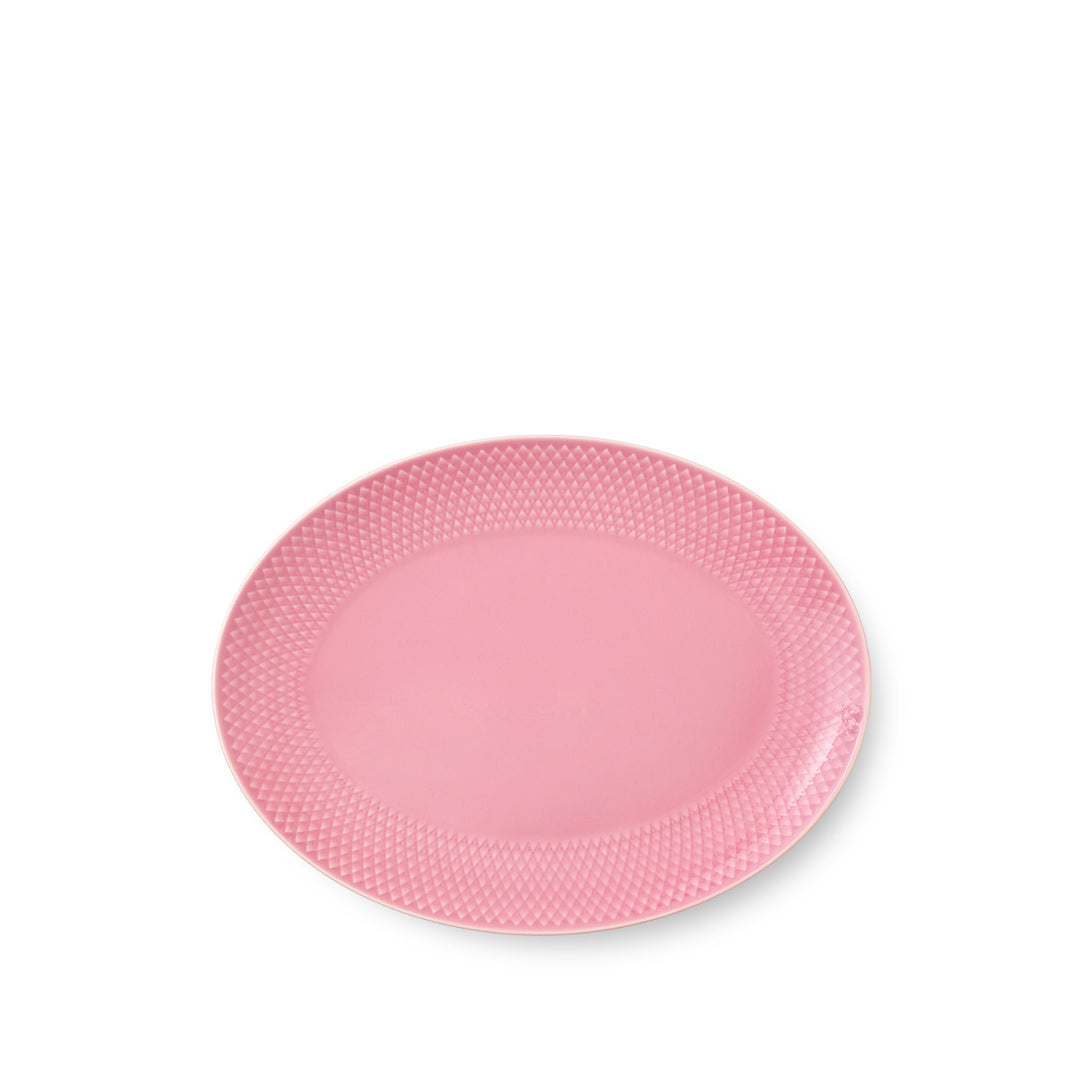 Produktbillede af Lyngby Porcelæn Rhombe Ovalt serveringsfad 28x21 cm rosa i premium kvalitet