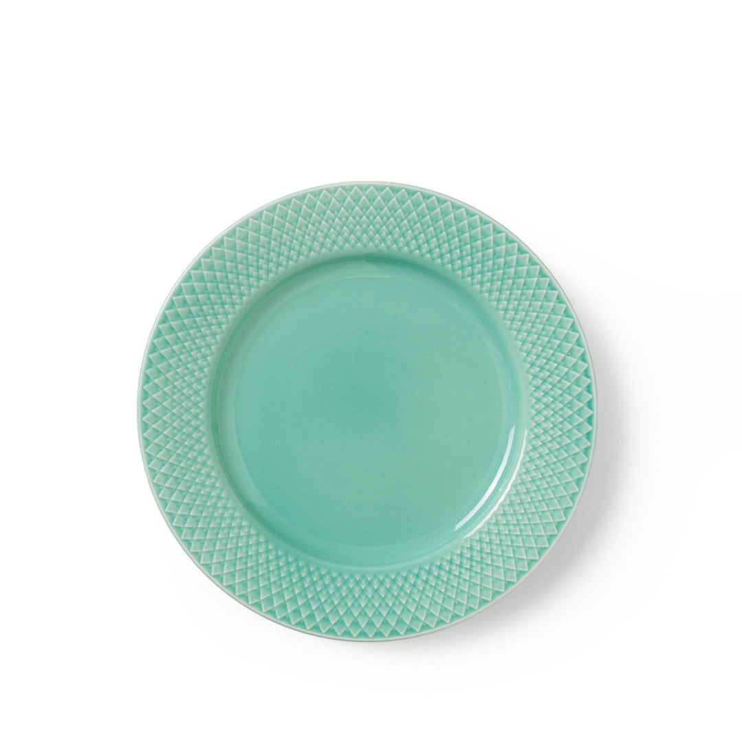 Produktbillede af Lyngby Porcelæn Rhombe Color Frokosttallerken 21 cm aqua i premium kvalitet
