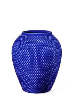 Produktbillede af Lyngby Porcelæn Rhombe Color Vase H16.5 cm mørk blå porcelæn i premium kvalitet