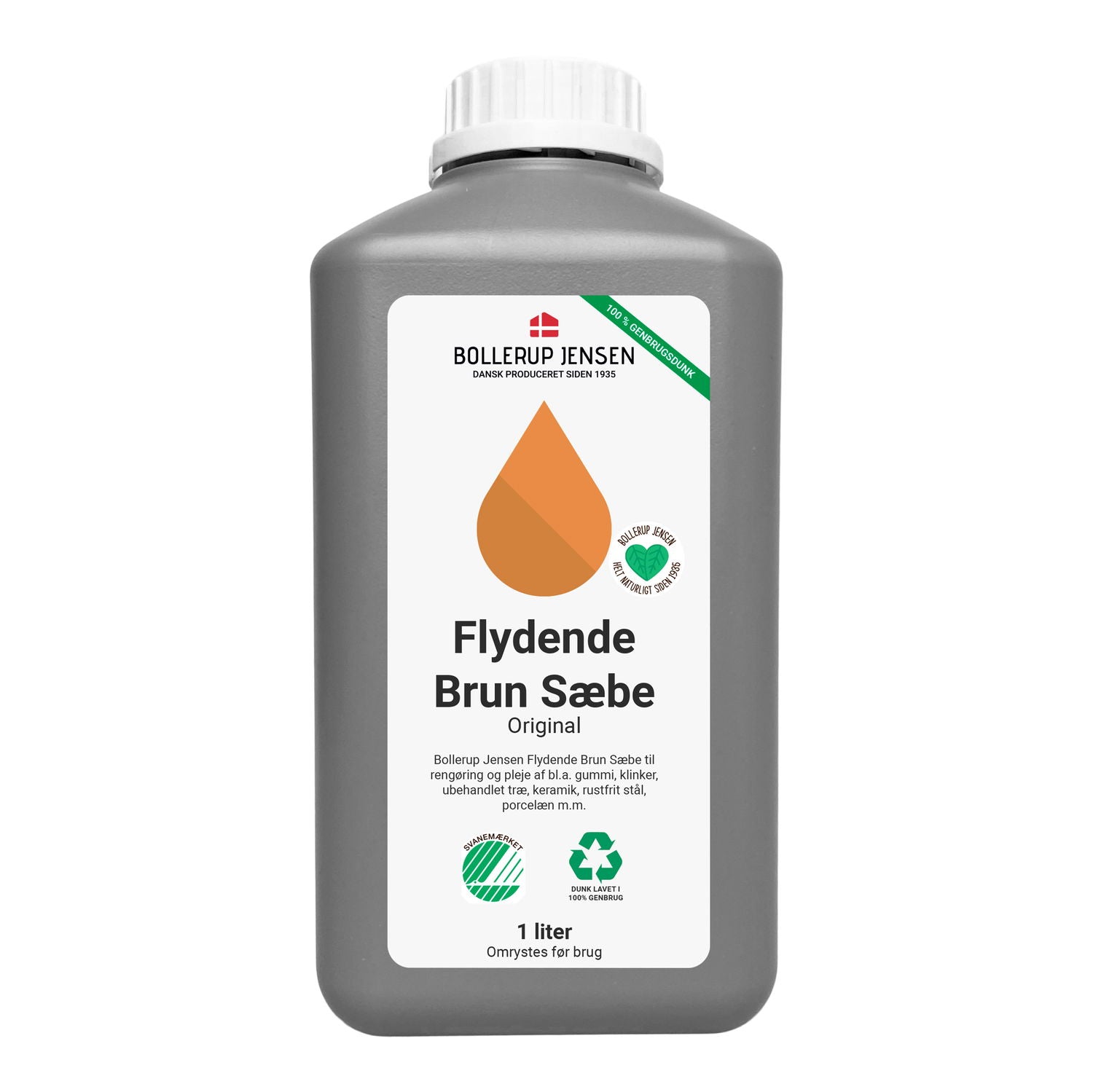 Produktbillede af Flydende Brun Sæbe 1 liter på tilbud i høj kvalitet