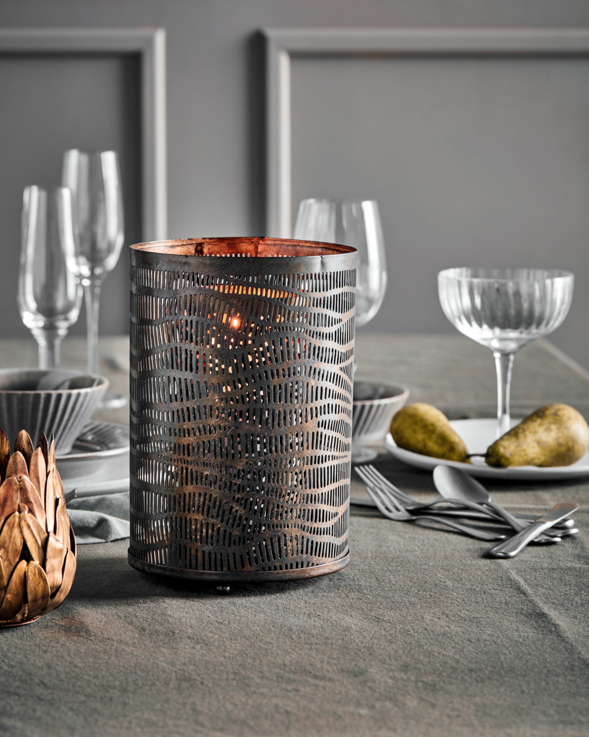 Produktbillede af House Doctor Lysestage Erna Antik brun i premium kvalitet