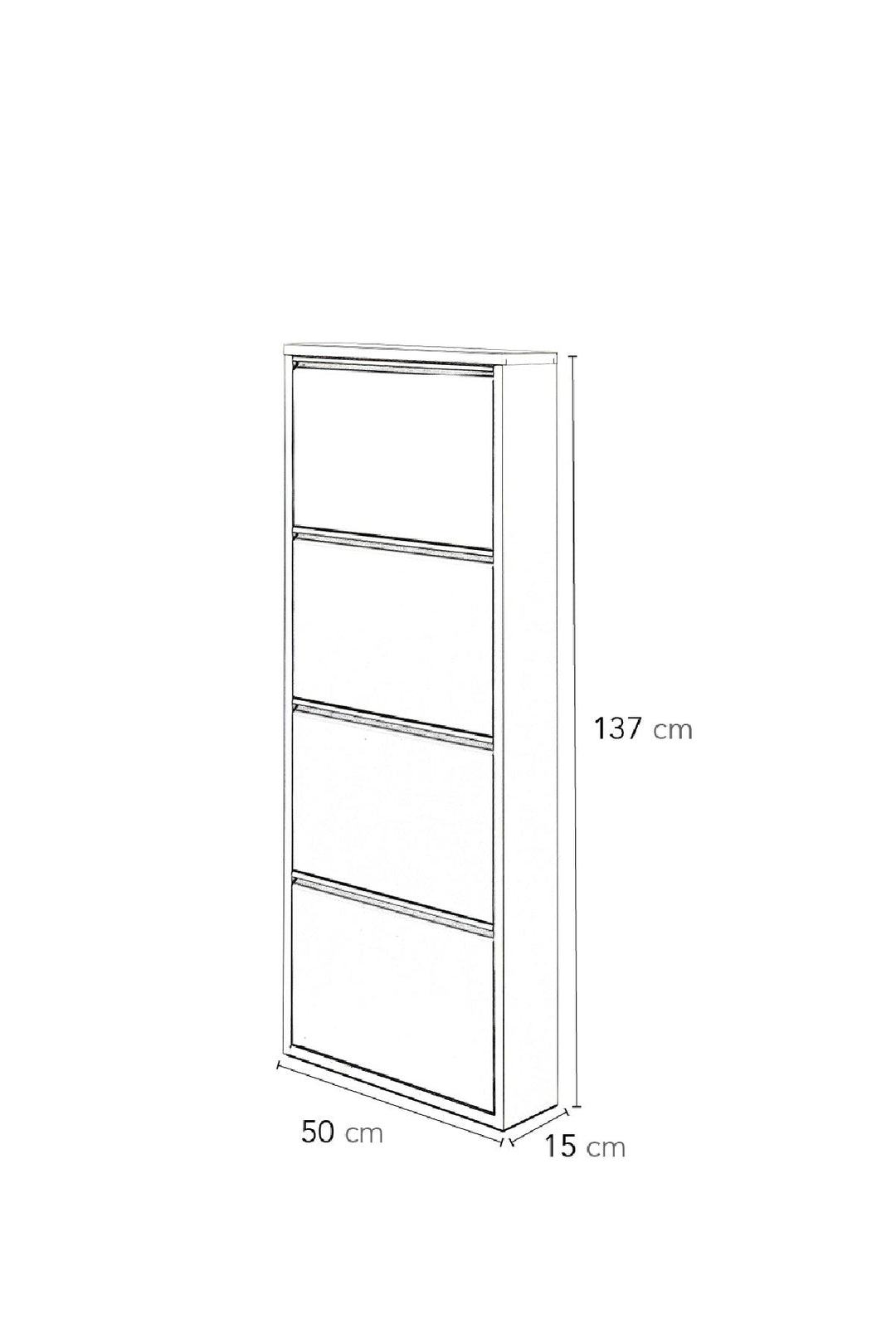 FUNZI LIVING GGMBAYK4001 skoskab m. 4 låger hvid metal
