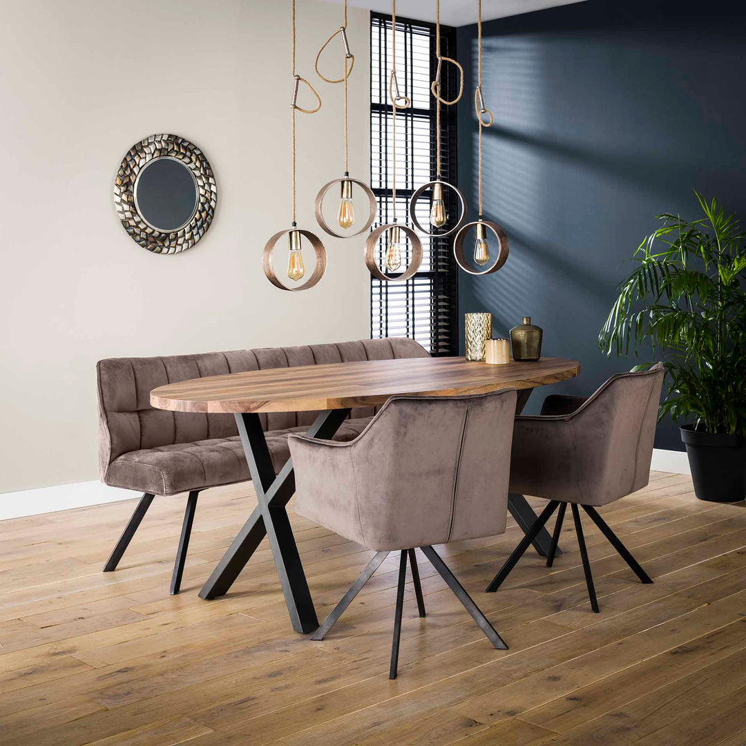 Produktbillede af WAL-200 elipseformet spisebord 105x200 cm. i valnød på tilbud i høj kvalitet