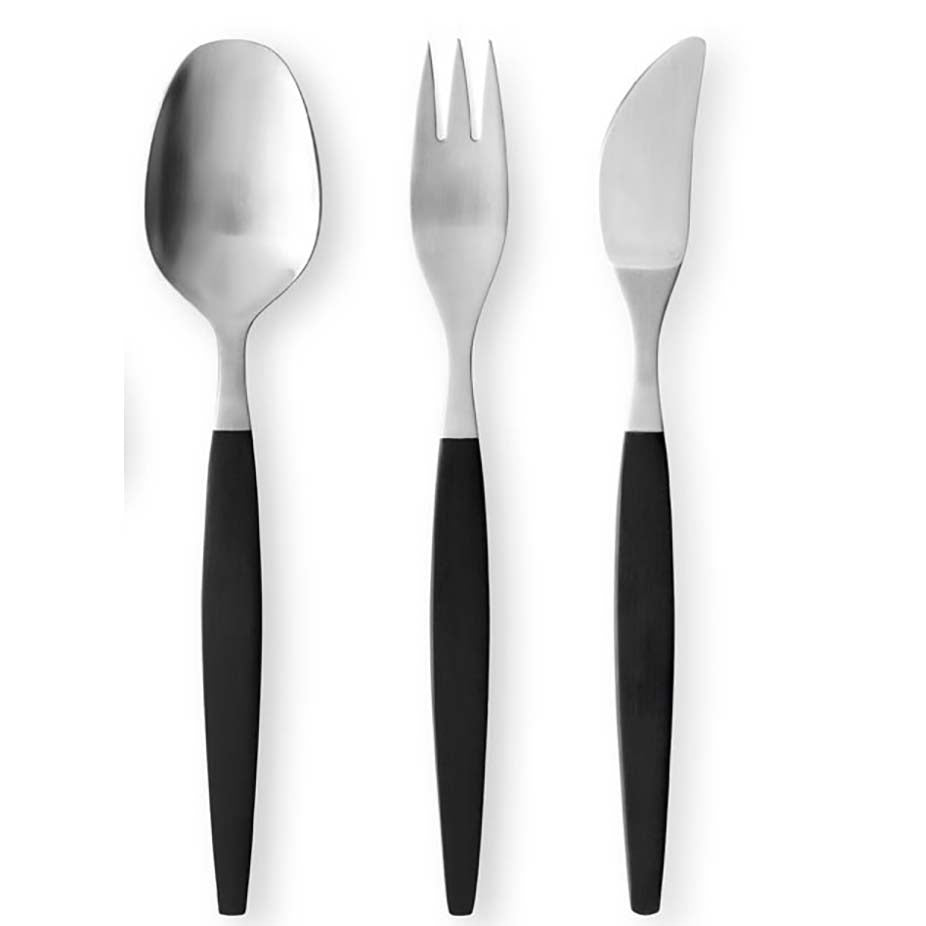 Produktbillede af Gense Focus de Luxe Bestiksæt 12 dele Sort/Mat stål i premium kvalitet